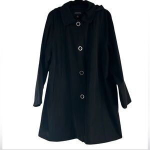 London Fog Vintage Trench / Rain Coat Womens Hooded And Lined 3X EUC